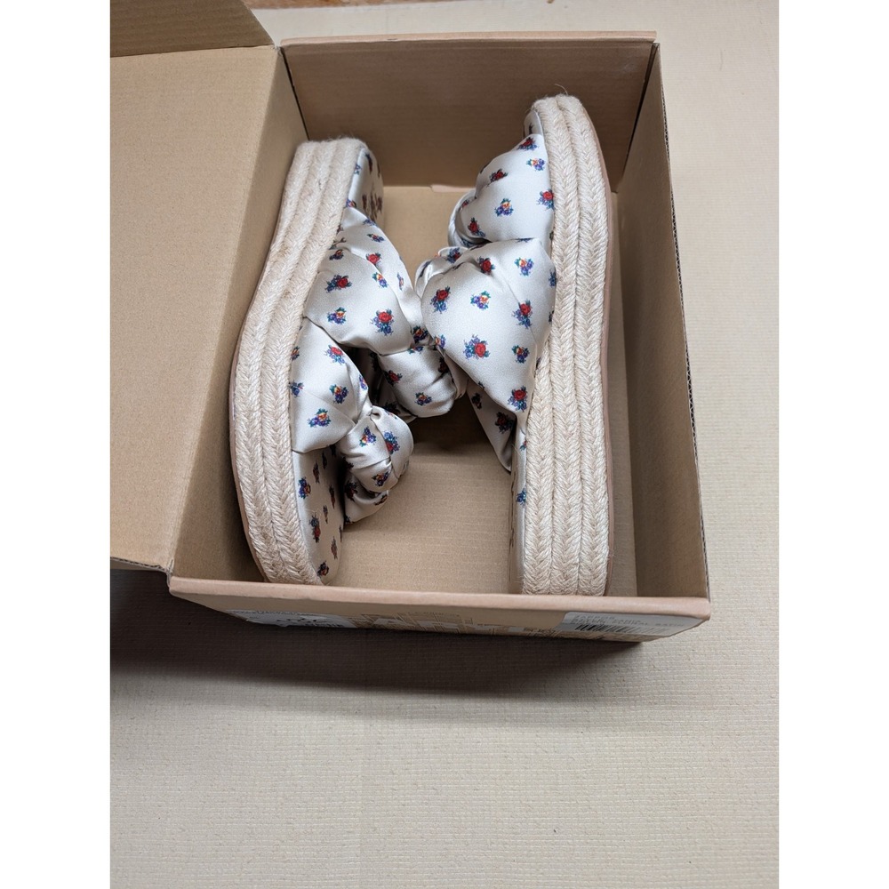Faryl By FarylRobin Women Scandals Size 9 Floral Satin Upper Espardille Sole